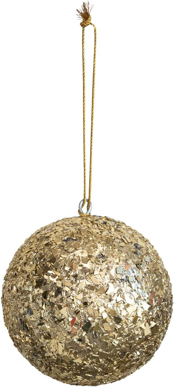 Creative Co-Op 4' Round Glass Ball Ornament w/Mica Flakes, Gold Finish | Amazon (US)