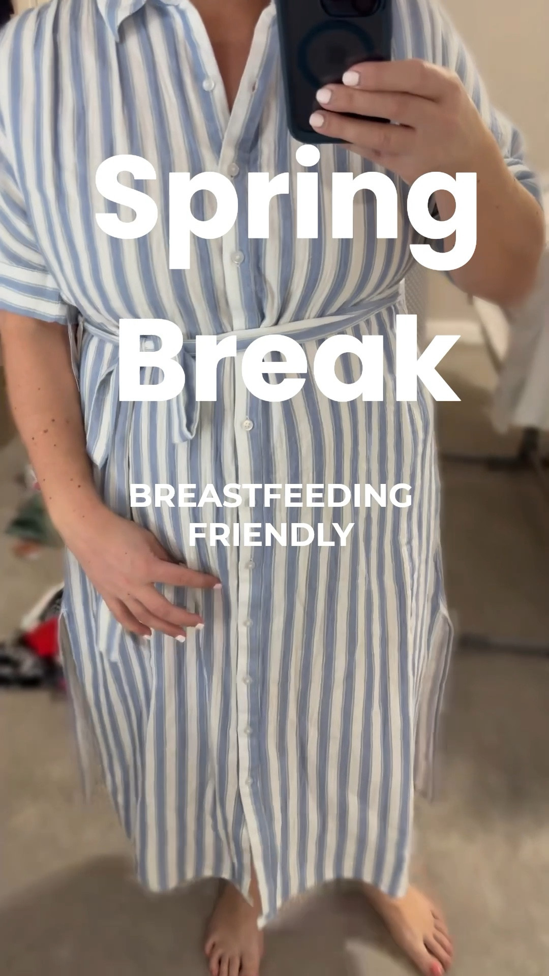 Buttons are key for breastfeeding friendly options in warm weather. I bought this dress in 2 colors from Nordstrom in a size XL at 6 weeks postpartum. 

#LTKMidsize #LTKStyleTip