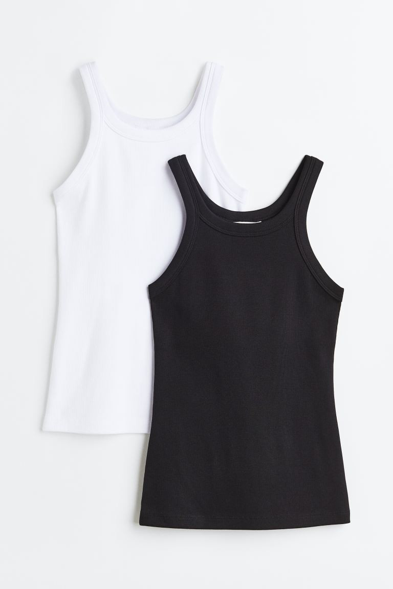 2-pack cotton vest tops | H&M (UK, MY, IN, SG, PH, TW, HK)