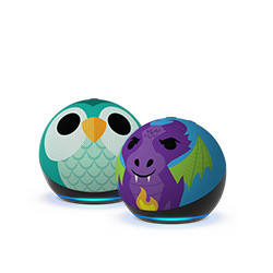 Echo Dot (5th Gen, 2022 release) Kids | Designed for kids, with parental controls | Owl | Amazon (US)