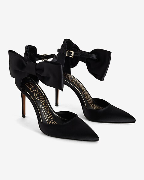 Ankle Bow Closed Pointed Toe Pumps | Express
