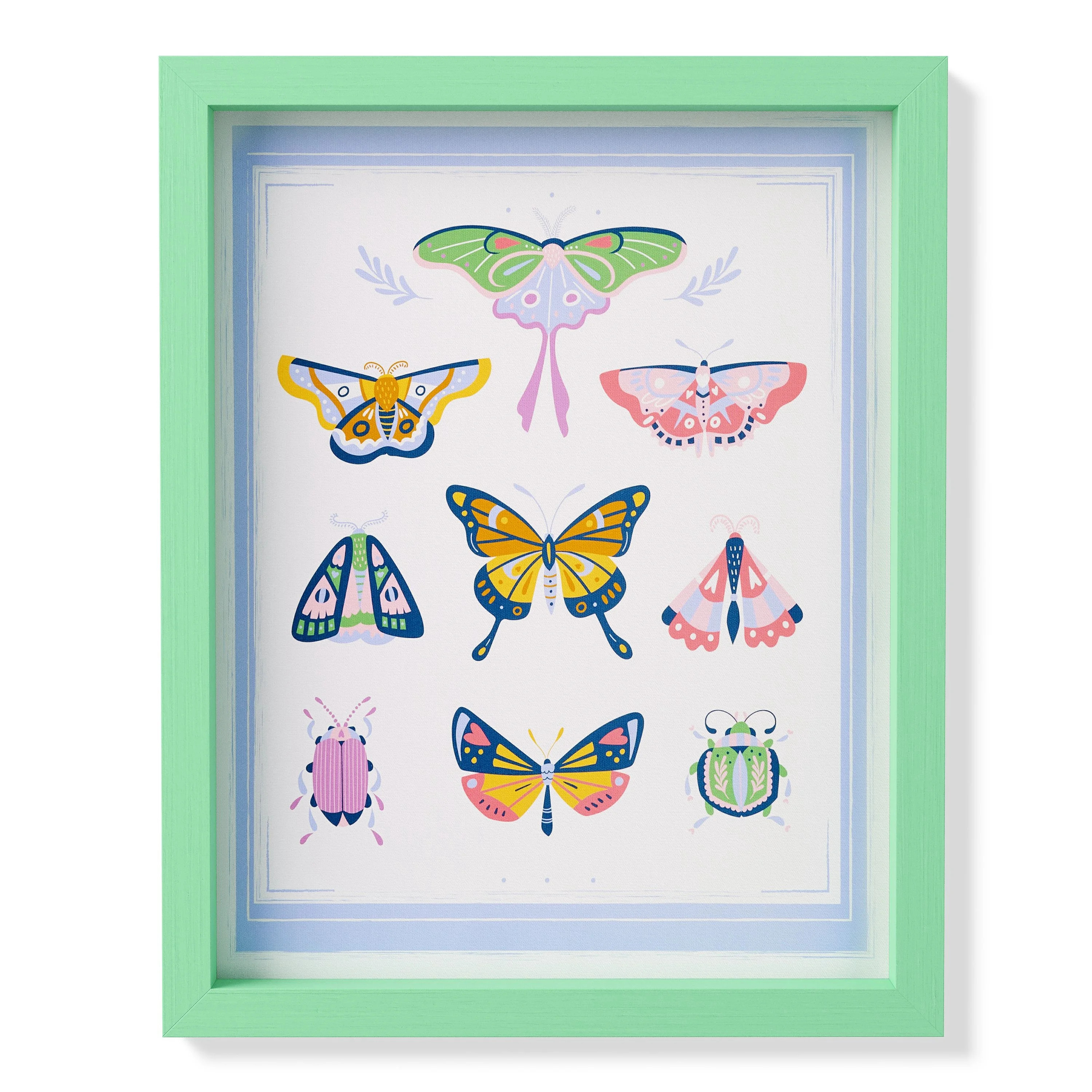 Mainstays Kids 16" x 20" Butterfly Framed Wall Art | Walmart (US)