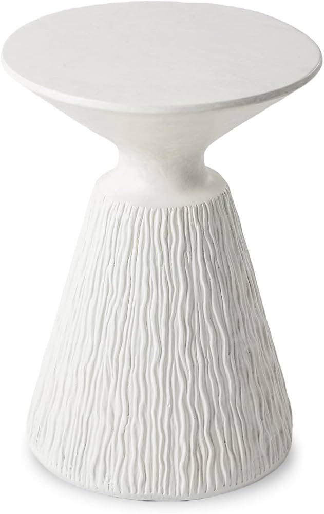 SUNBURY Outdoor Side Table for Patio, 15" Concrete Side Table, White Small Side Table Plant Stand... | Amazon (US)