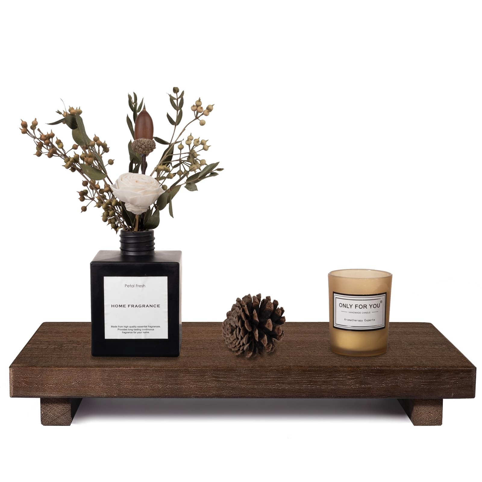 Small Wood Tray Pedestal Stand Farmhouse Bathroom Decor Decorative Wooden Riser Kitchen Soap Dish... | Amazon (US)