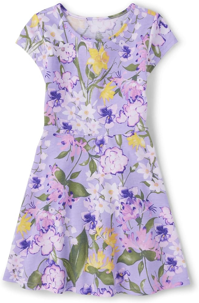 The Children's Place Girls' Short Sleeve Fashion Skater Dress | Amazon (US)