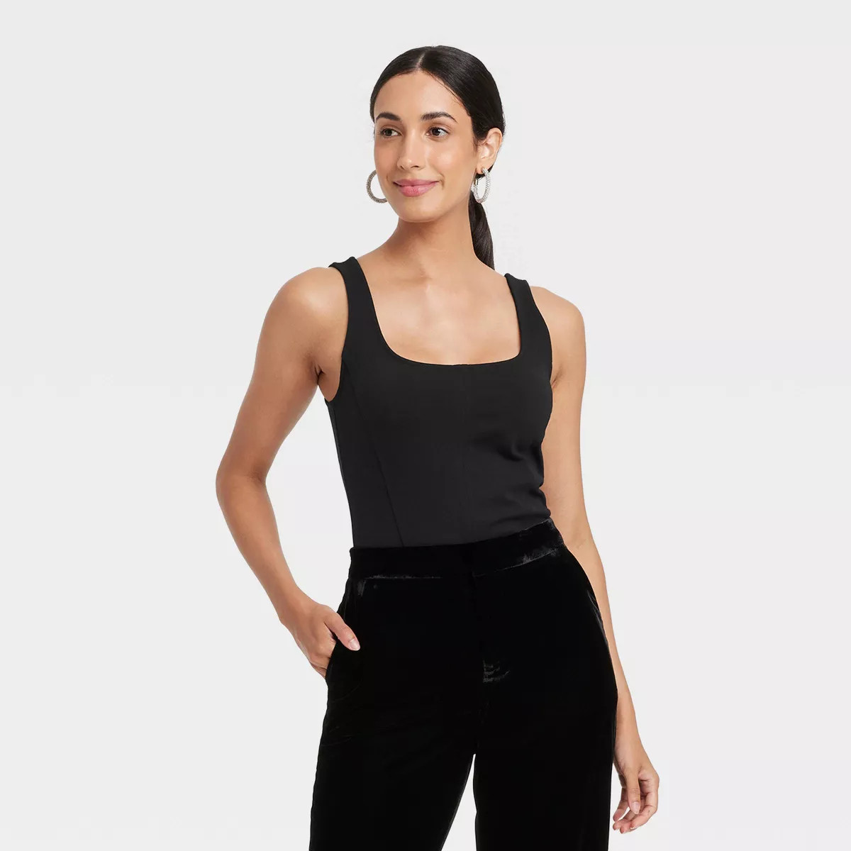 Women's Slim Fit Ponte Corset Tank Top - A New Day™ | Target