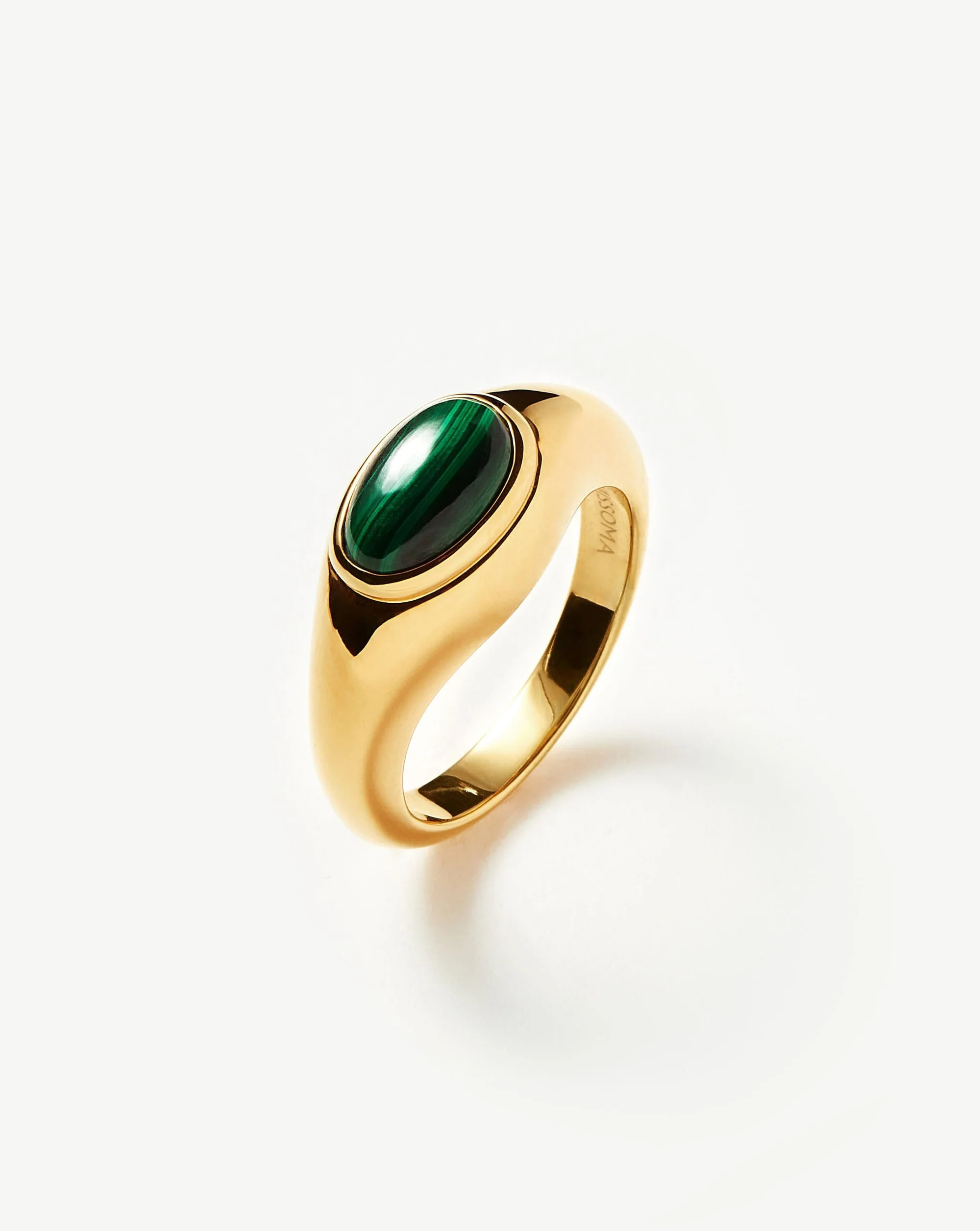 Molten Gemstone Ring |18ct Gold Plated Vermeil/Malachite Rings | Missoma US