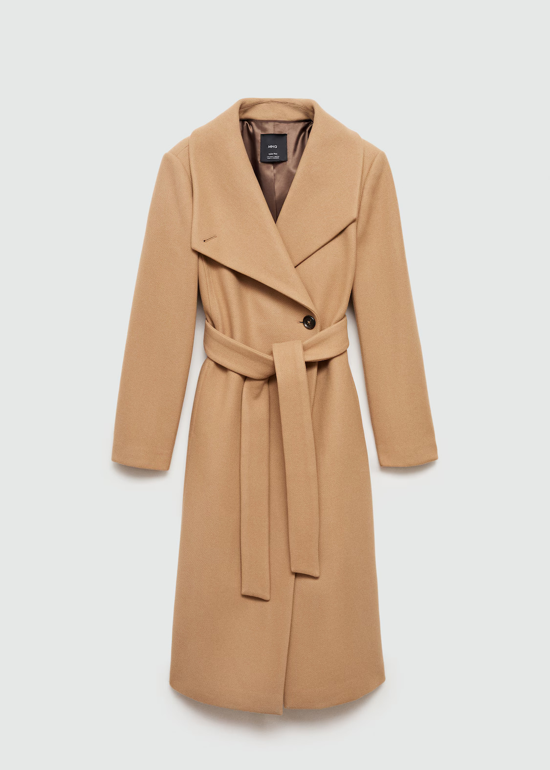 Belted Manteco wool coat - Women | MANGO United Kingdom | MANGO (UK)