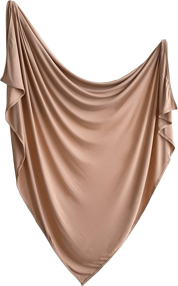mushie Stretchy Baby Swaddle Blanket | Extra Soft & Snug Fit | 47"x47" (Natural) | Amazon (US)