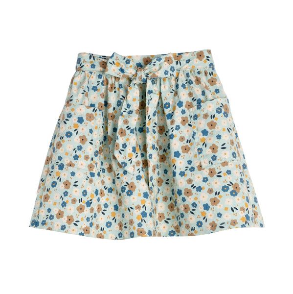 Willow Bow Skirt, Blue Graphic Flower | Maisonette