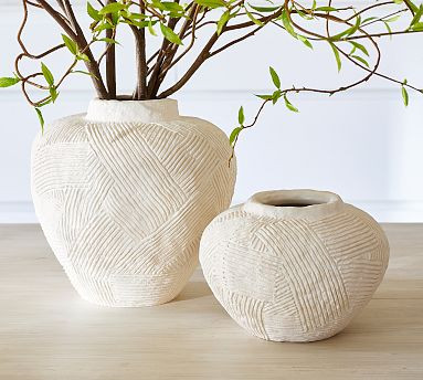 Textured Earthenware Vase | Pottery Barn (US)