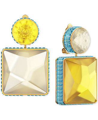 Swarovski Gold-Tone Crystal Mismatch Drop Earrings - Macy's | Macy's