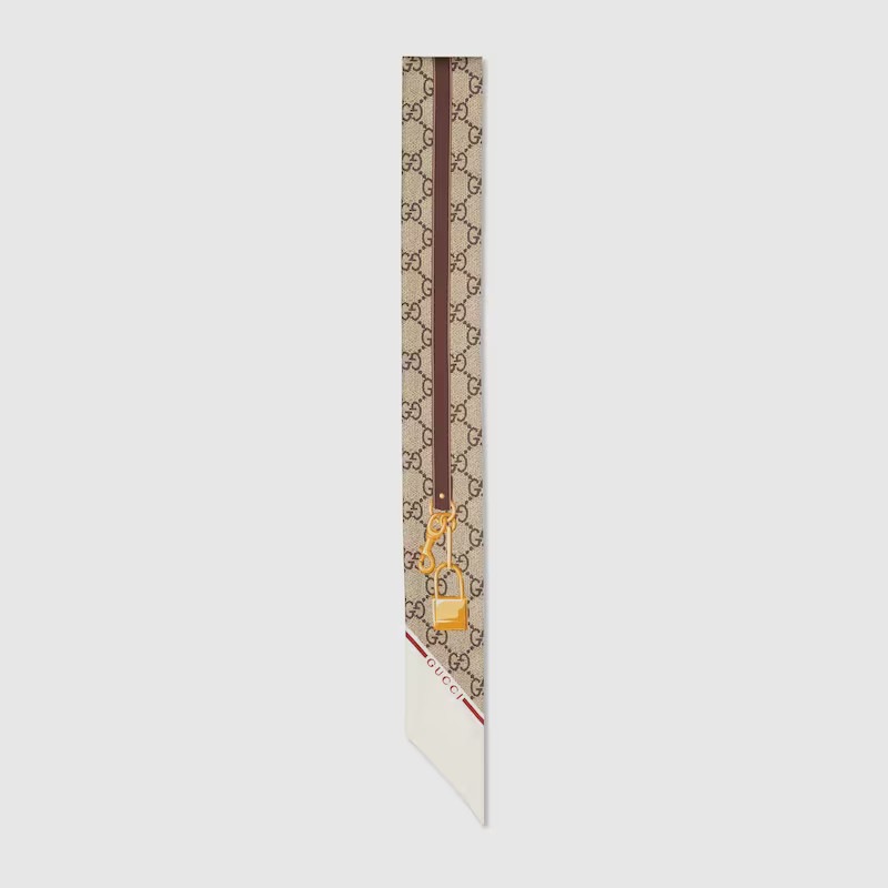 GUCCI Printed Silk Twill Ribbon, Bordeaux | Gucci (US)