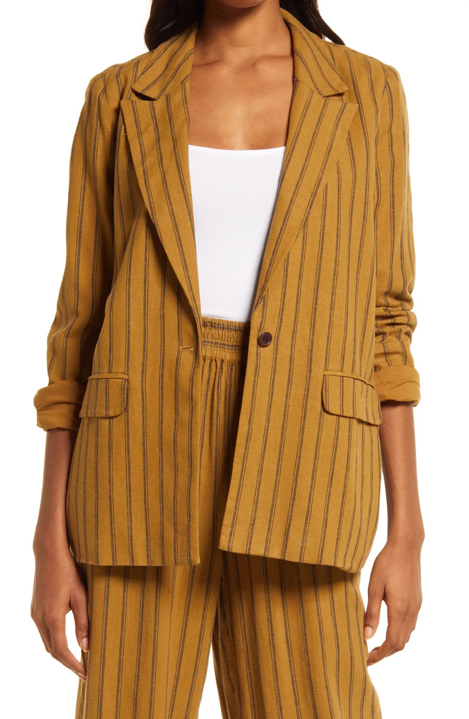 Treasure & Bond Women's Stripe Linen Blend Blazer | Nordstrom | Nordstrom