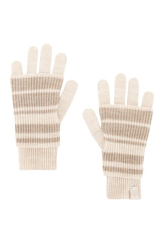 Rag & Bone Blake Stripe Layered Gloves in Oat from Revolve.com | Revolve Clothing (Global)