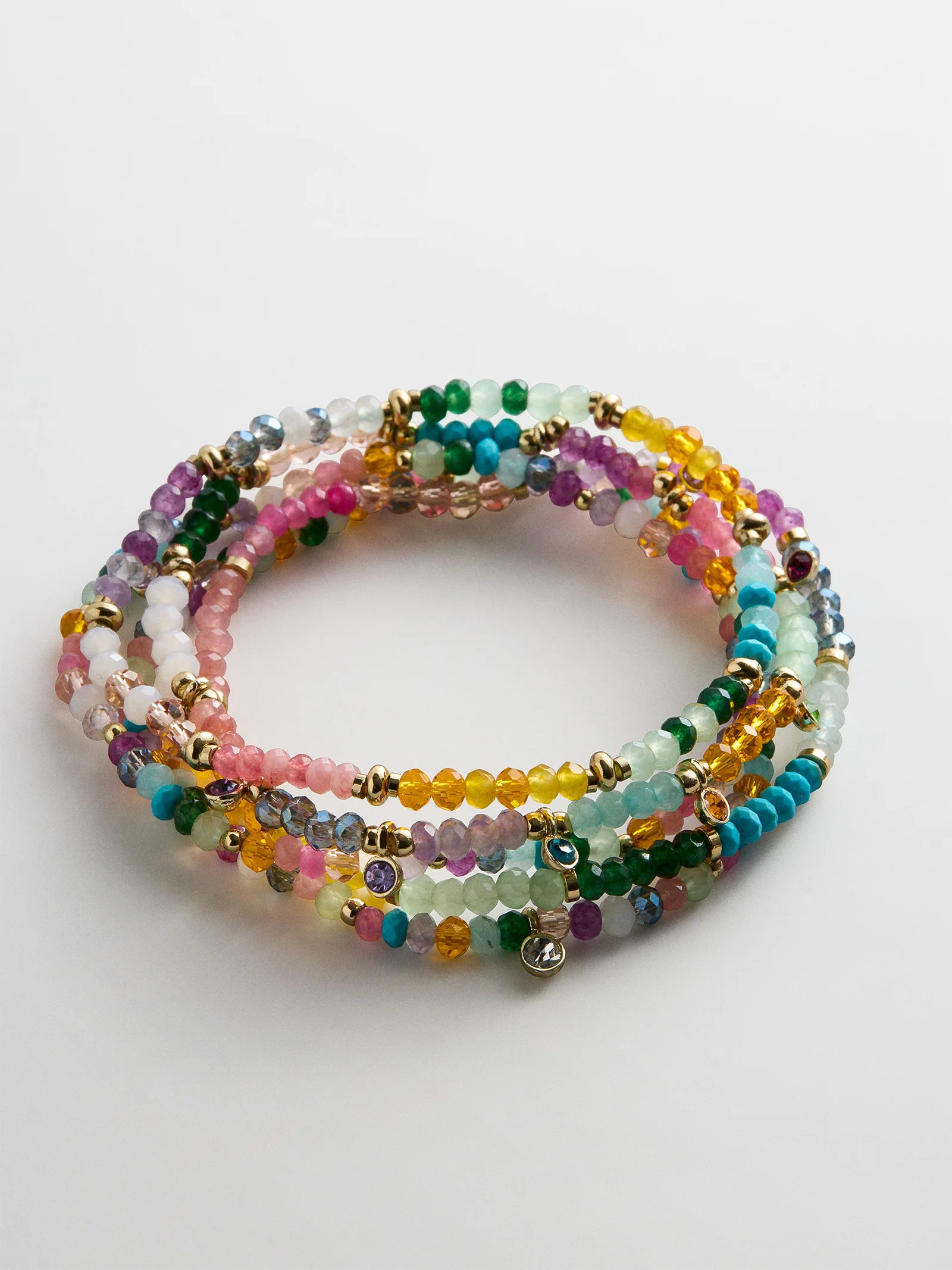 Indya Semi-Precious Layered Bracelet Set  - Multi | BaubleBar