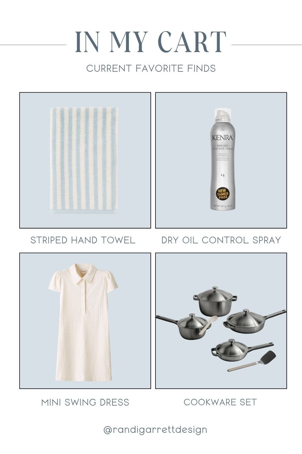 What’s in rotation lately: striped hand towel details I love, go-to cookware set, hair oil control spray that actually works, and a mini swing dress on repeat ✨ 

 #LTKootd #LTKHome #LTKBeauty