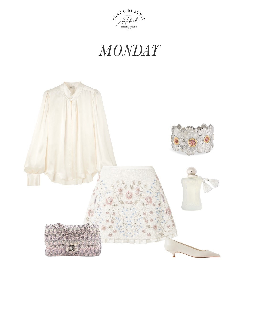 Look 120 | Blouse Maison Mayle, Skirt Clio Peppiatt, Bag Chanel, Heels Aeyde, Bracelet Buccellati

#LTKstyletip #LTKwinter #LTKluxury