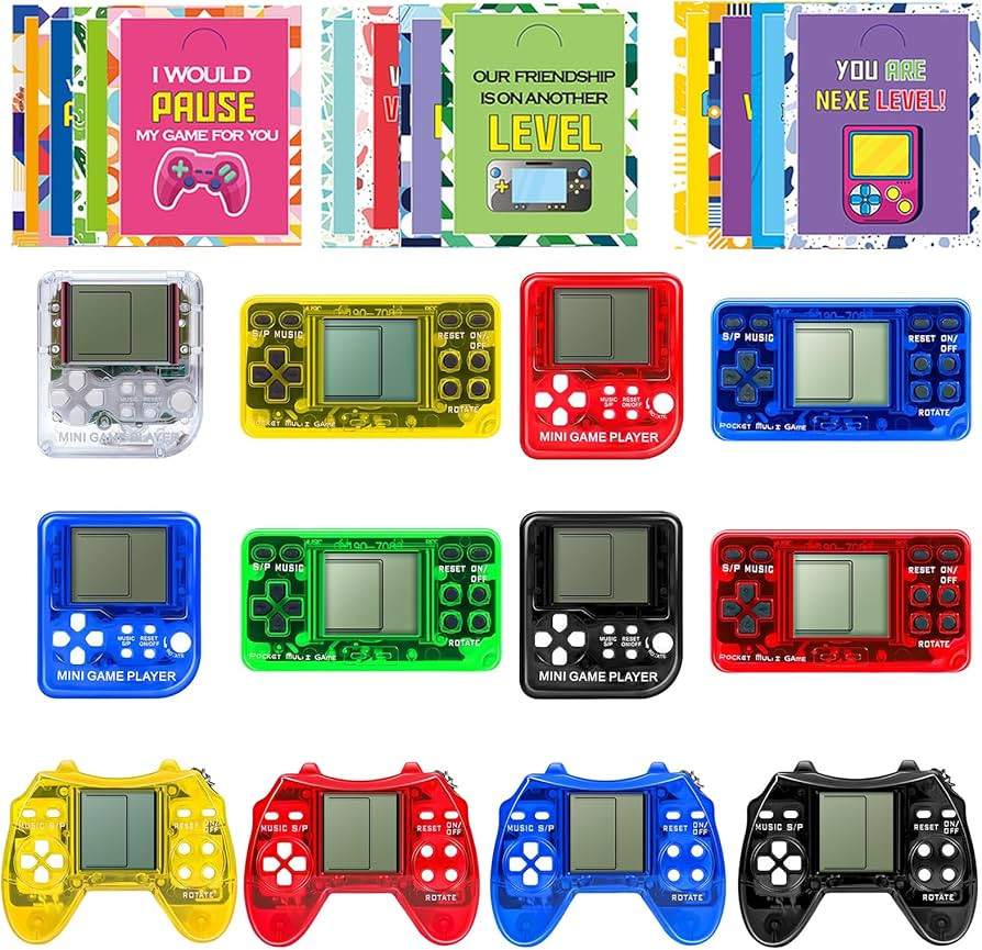 DOEA Valentines Day Gifts for Kids,12 Pack Video Game Keychain with Cards for Kids Classroom Exch... | Amazon (US)