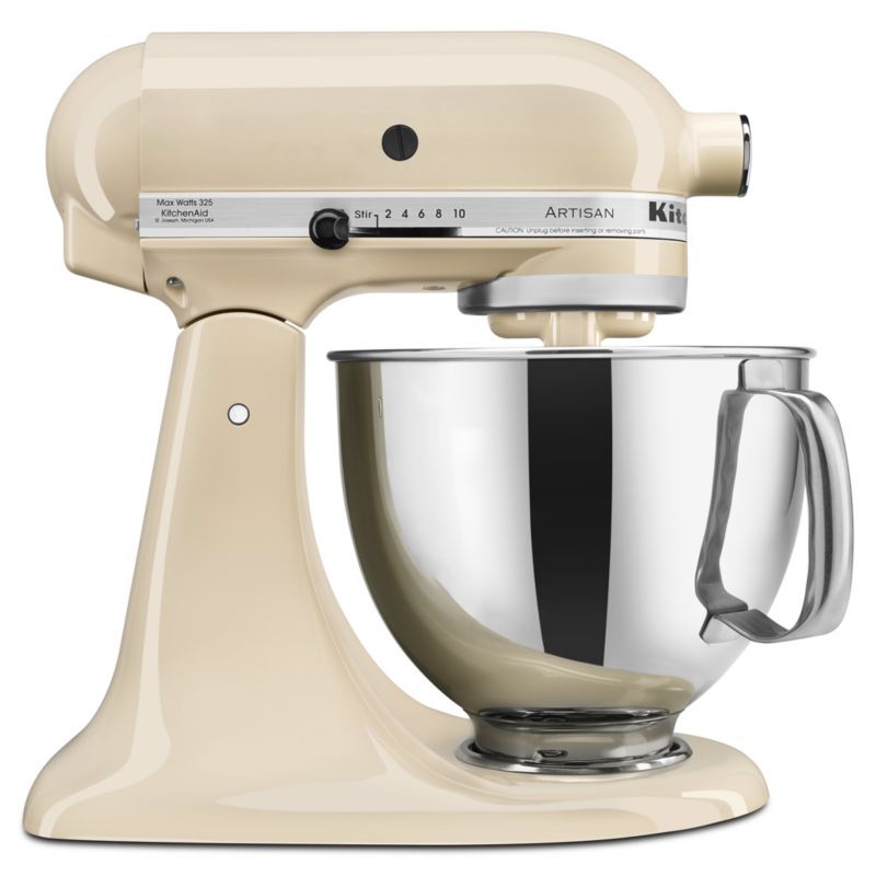 KitchenAid KSM150PSAC Artisan Almond Cream 5-Quart Tilt-Head Stand Mixer + Reviews | Crate & Barr... | Crate & Barrel