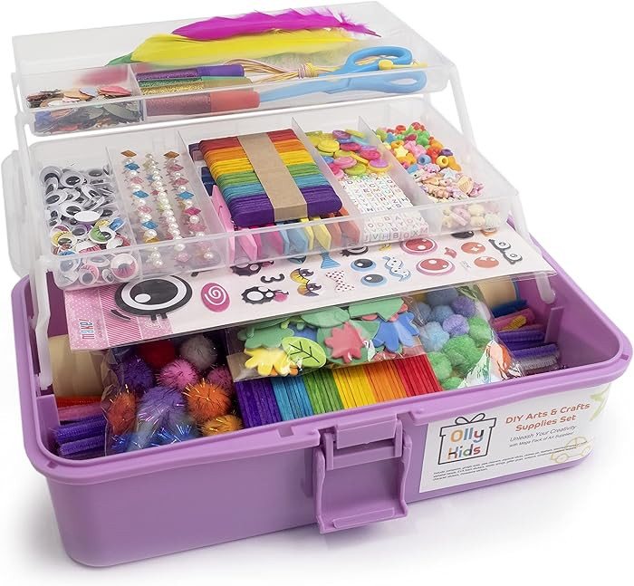 Olly Kids Arts and Crafts Supplies Set- 1000+ Pieces Giftable Craft Box for Kids: DIY Craft Suppl... | Amazon (US)
