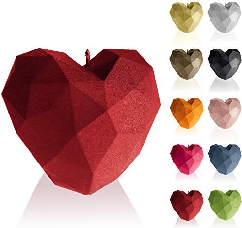 Candellana Heart Shaped Candle, Sweet, Romantic, Fun, Modern, (3-inch Cherry red) | Amazon (US)