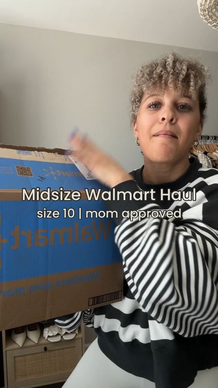 SIZING:
White shirt dress: Large
Cargo jeans (that fit): size 12
Tank: Medium, will size up to large 
Black cutout dress: Medium (a large would fit better I think) 
Black midi dress: Large (will size down to a medium) 

midsize style, mom style, midsize walmart fashion, walmart fashion, walmart spring haul, midsize spring outfits, size 10 spring outfits, LTK midsize 