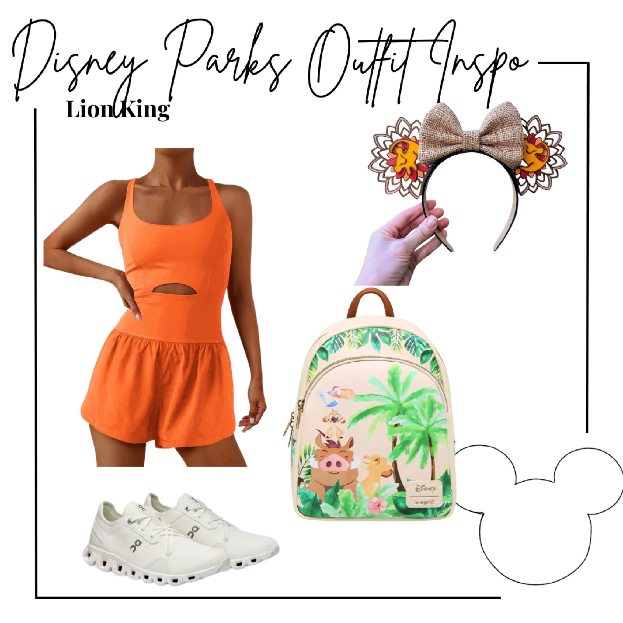 Lion king simba inspired comfy Disney parks outfit for 30th anniversary or for animal kingdom outfit - cutout athletic romper from amazon, simba Lion king inspired ears from Etsy, lion king loungefly from amazon, and on cloud sneakers (size 9 1/2 is what I have)

Midsize, midsize outfit, size 10, ootd, Outfit inspo, lion king finds, Disney parks Outfit, Disney bound,  under $50 outfit, affordable outfit, casual outfit, Disney animal kingdom , Etsy finds, Disney outfit, Mickey ears, minimal Disney style, #ltkdisney, Disney ears, Disney aesthetic, theme park outfit, Disney parks outfit ideas, comfy Disney outfit, small business finds, animal kingdom outfit 

#LTKtravel #LTKstyletip #LTKfindsunder50