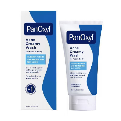 PanOxyl 4% Benzoyl Peroxide Acne Creamy Wash for Face & Body - Unscented - 6oz: Whole Body, Paraben-Free, Acne-Prone | Target