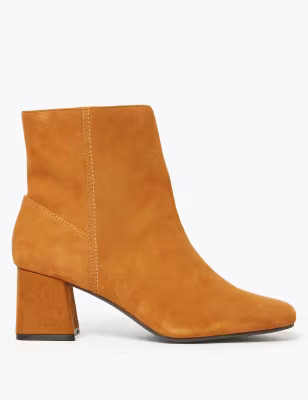 Leather Flared Heel Ankle Boots | M&S Collection | M&S | Marks & Spencer (UK)
