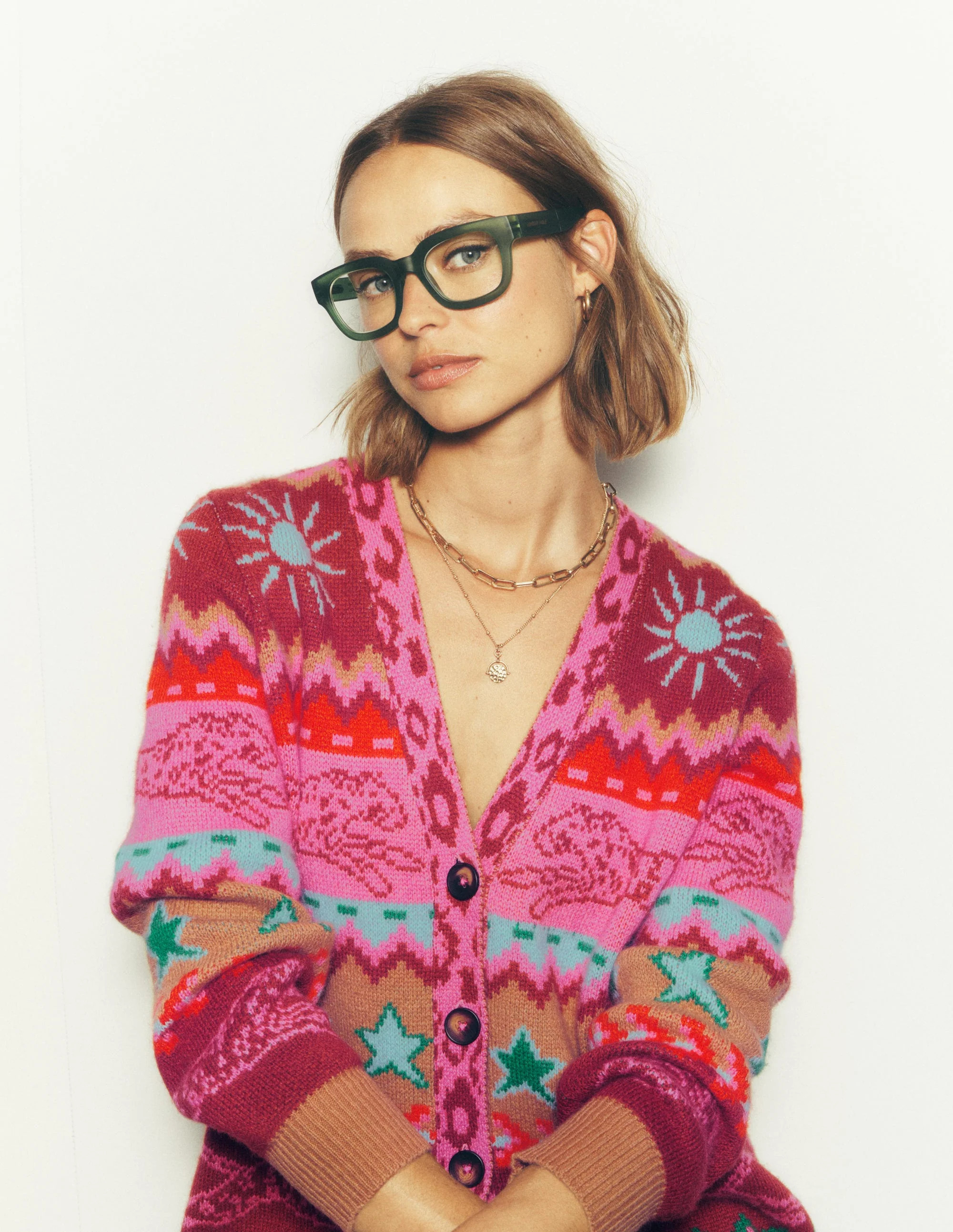 Quinn Boyfriend Cardigan-Camel, Cheetahs | Boden (US)