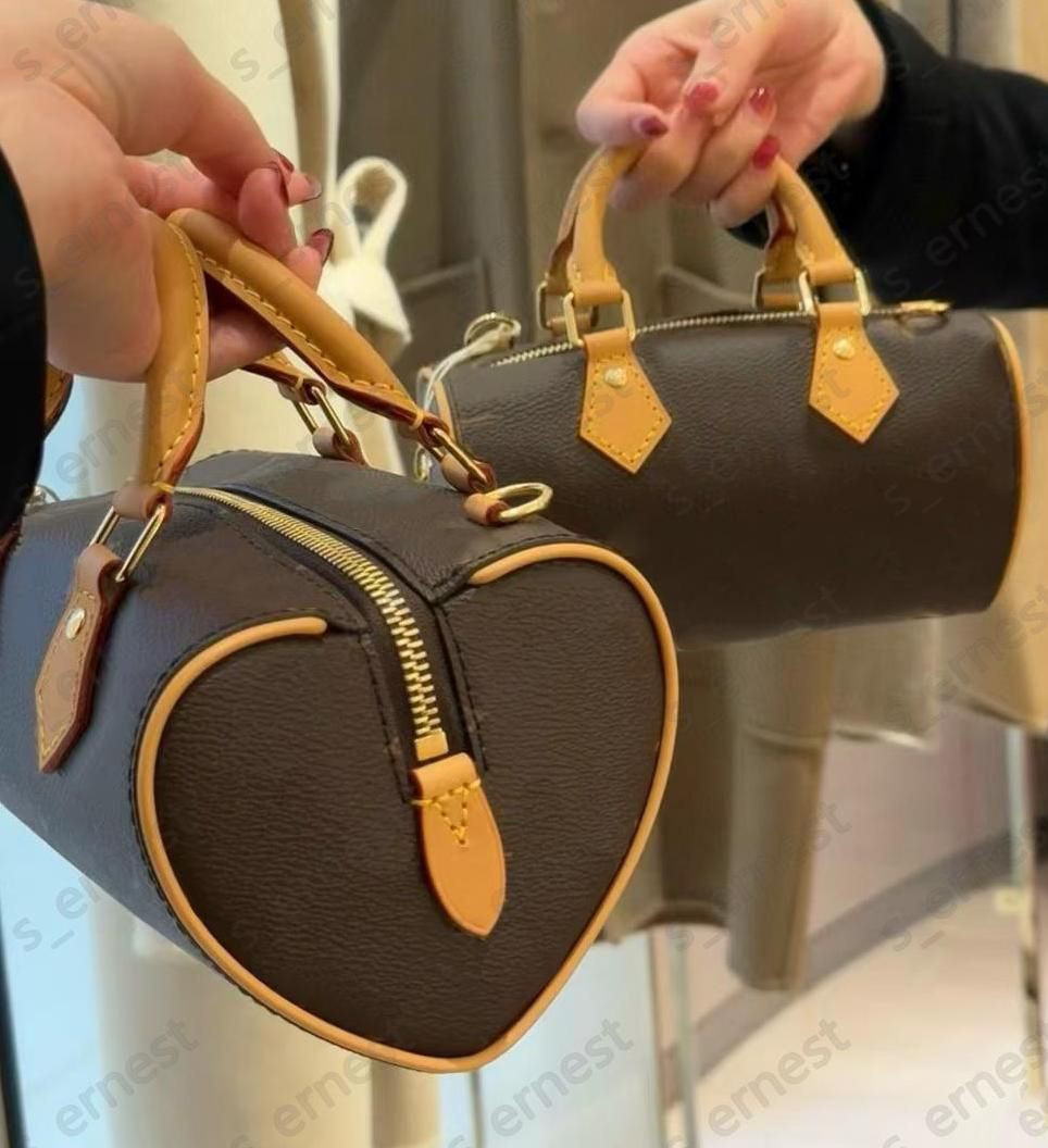 Designer bag Mini 16cm Shoulder Bag Women Leather Crossbody Luxury Tote Purse Brown Flower Handba... | DHGate