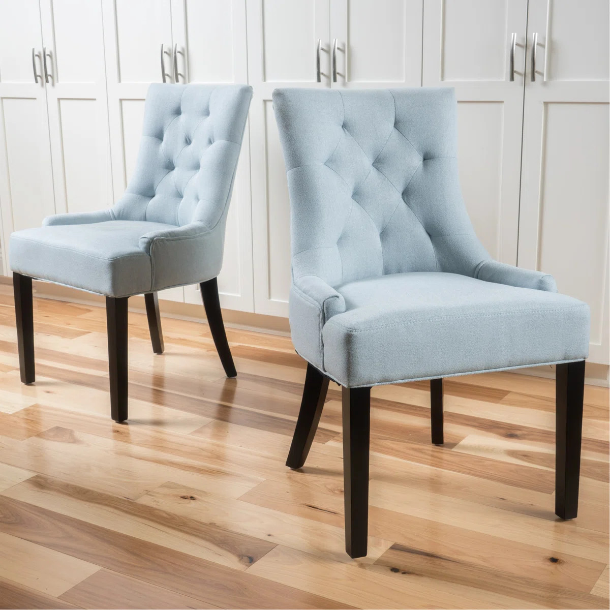 Modern Upholstered Tufted Accent Side Dining Chairs with Diamond-Stitched Backrest and Tapered Wo... | Wayfair North America