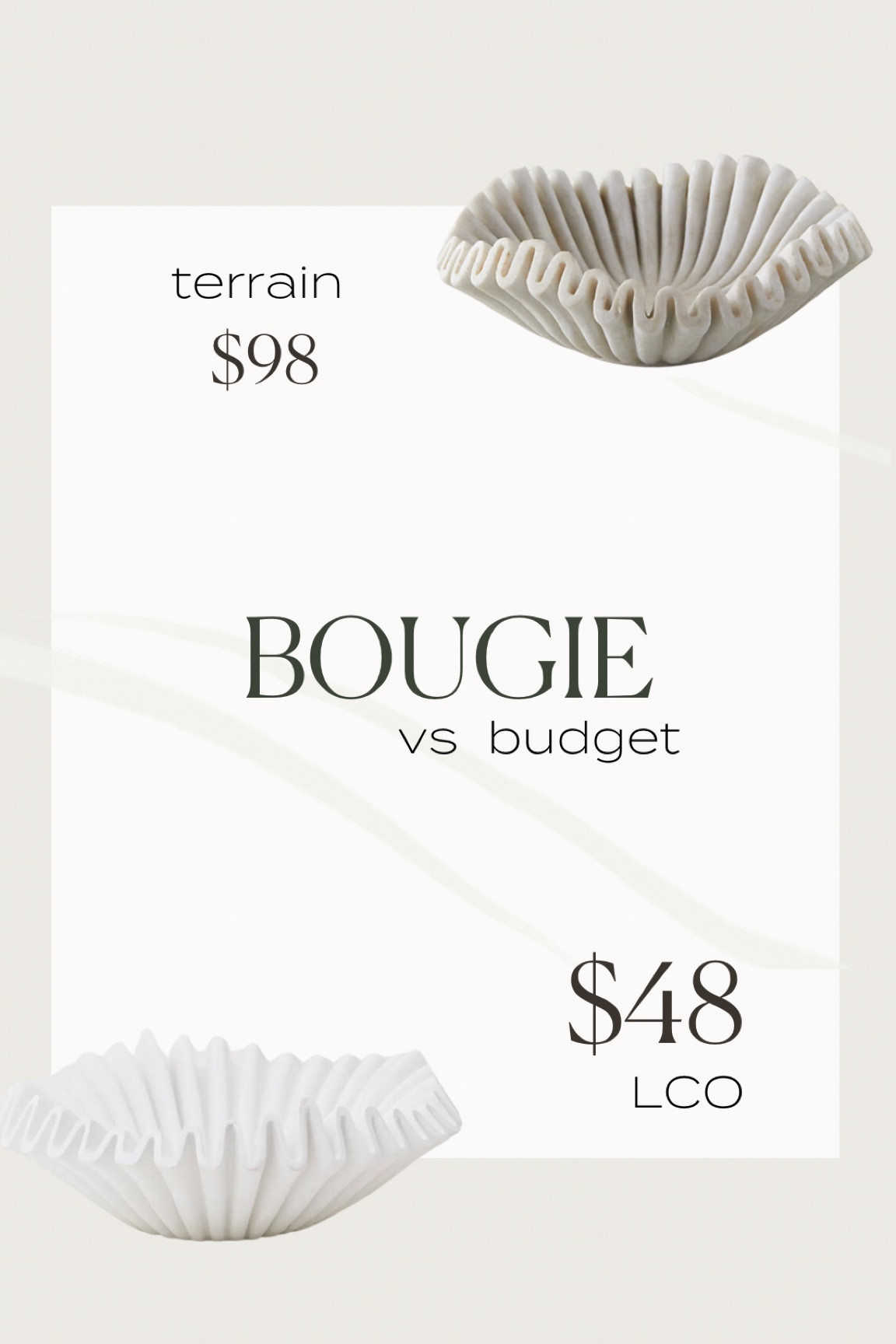 Ruffled catch-all bowl - look for less! I’ve been loving the marble one for awhile now but snagged this resin version at half the price.

#LTKunder50 #LTKFind #LTKhome