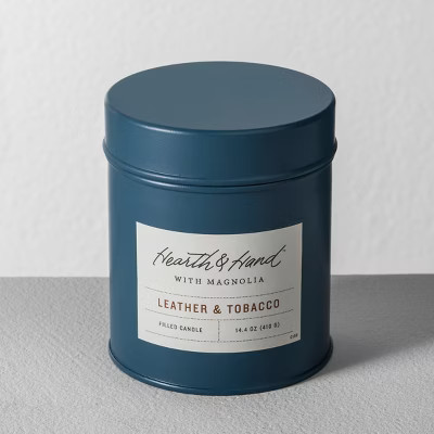 Tin Candle Leather Tobacco - Hearth & Hand™ with Magnolia | Target