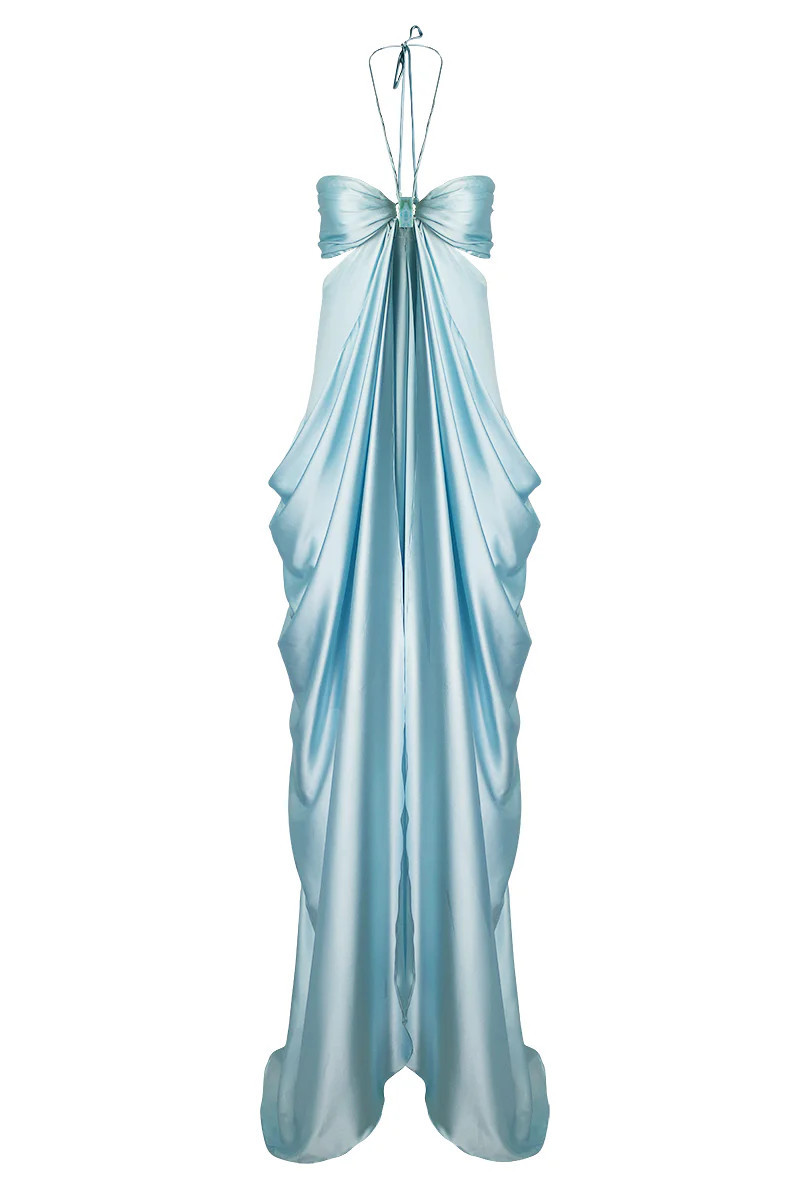 PEÑON DRAPED BLUE DRESS | Maylé Vásquez | CULT MIA | CULT MIA UK LTD