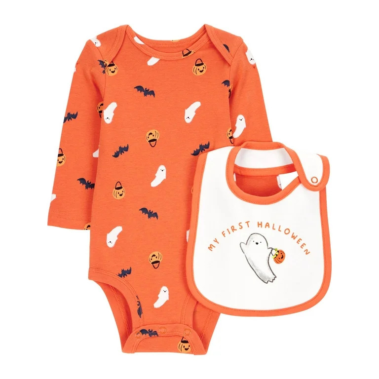 Carter's Child of Mine Baby Unisex Halloween Bodysuit and Bib Set, 2-Piece, Sizes Newborn-12 Mont... | Walmart (US)