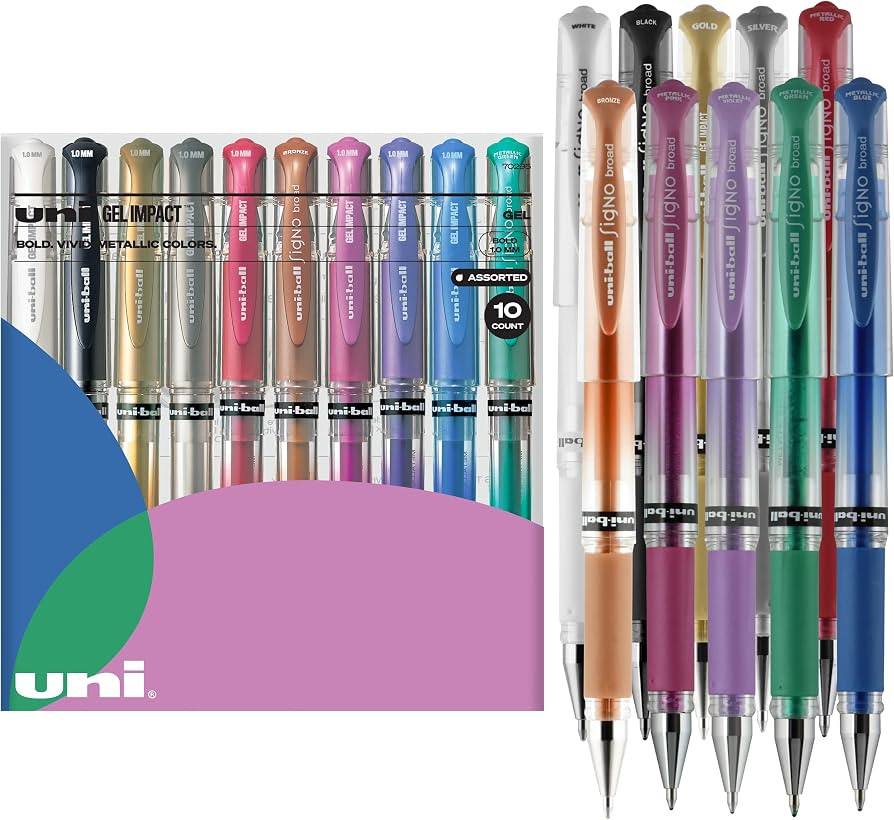Uniball Signo 207 Impact Stick Gel Pen, 10 Assorted Pens, 1.0mm Bold Point Gel Pens| Office Suppl... | Amazon (US)