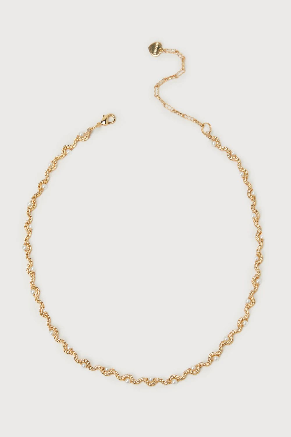 Charming Persona Gold Pearl Wavy Chain Necklace | Lulus (US)