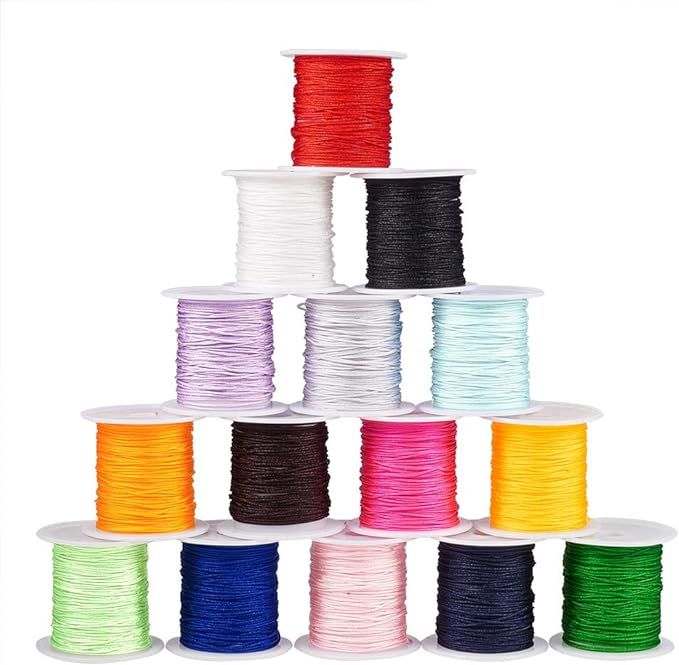 PandaHall Elite 15 Rolls 0.8mm 10m/roll(10.93yard/roll) Nylon Beading String Knotting Cord, Chine... | Amazon (UK)