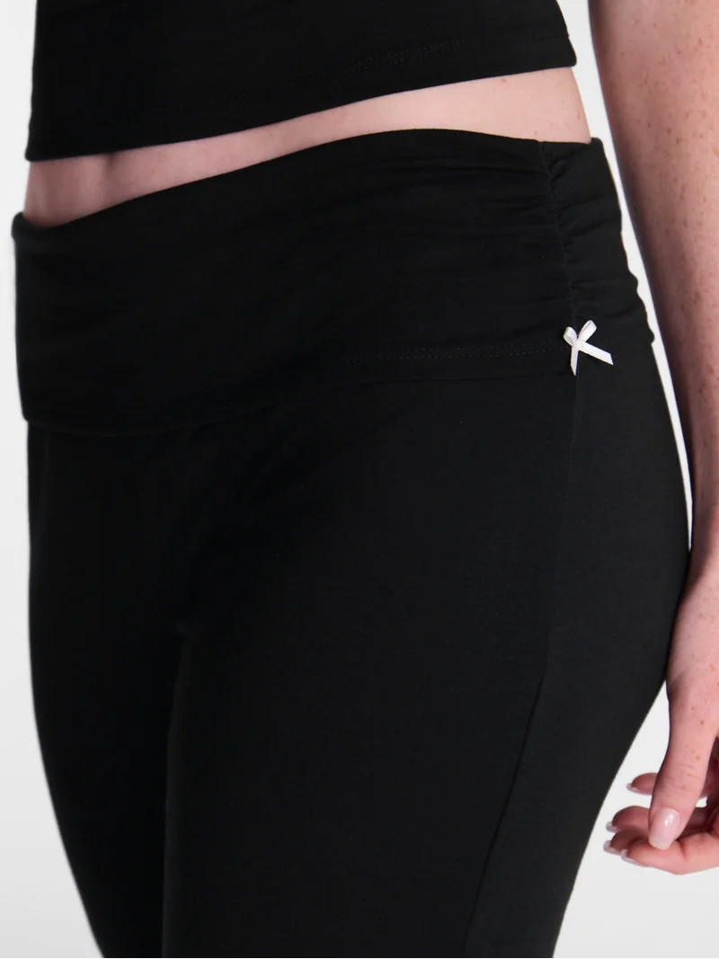 No Boundaries Cotton Blend Jersey Sleep Foldover Pants, 31'' Inseam, Women\u2019s XXS-3X | Walmart (US)