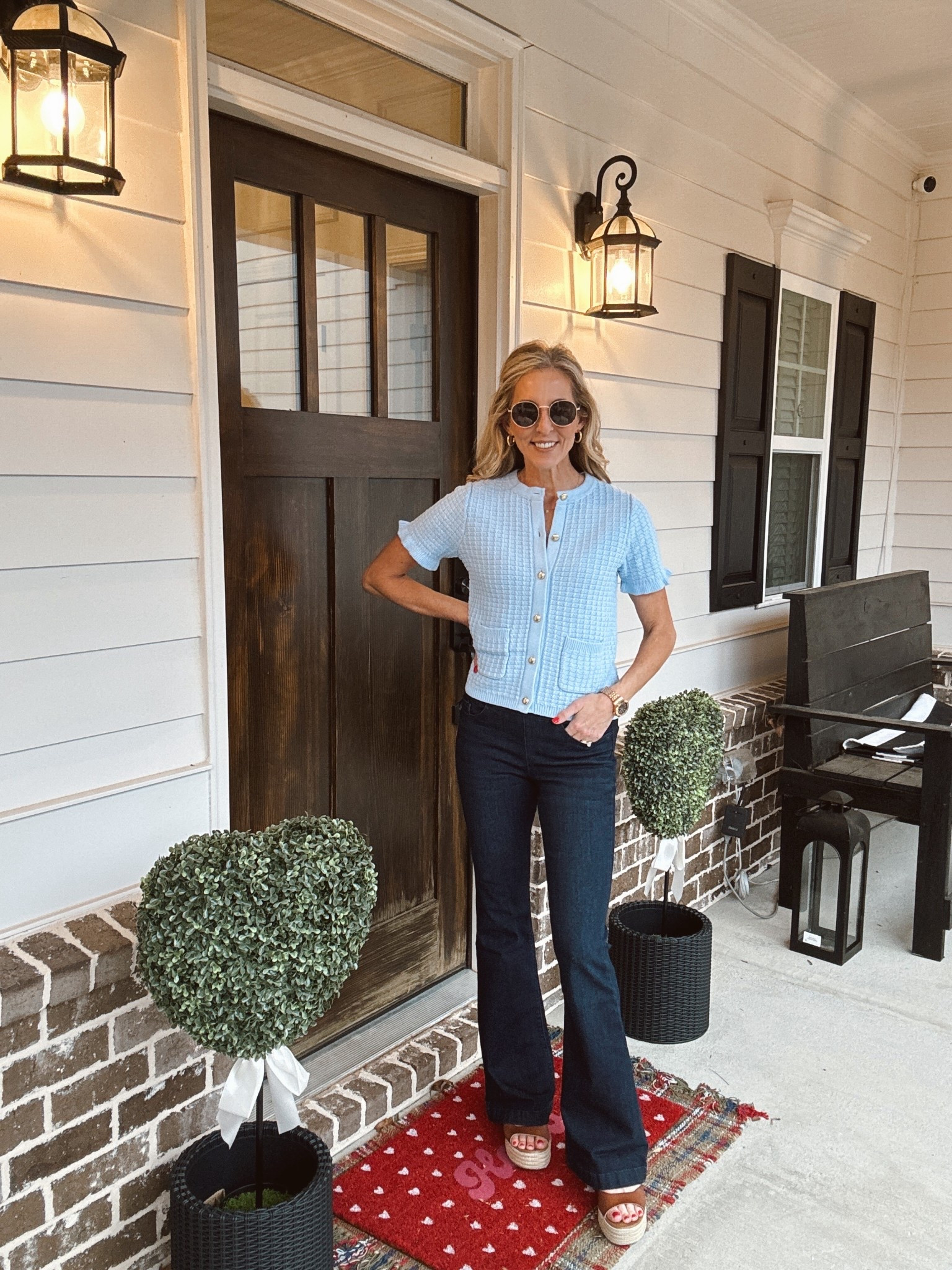 Both the top and the jeans are $24! Capture a polished yet playful vibe with his basket, weave cardigan and these pull on jeans by Sofía Vergara… This look will get your errands, coffee, run, or a day in the office off to a charming start wearing a size 0 in the jeans and small in the top  

#LTKootd #LTKmomlife #LTKOver40