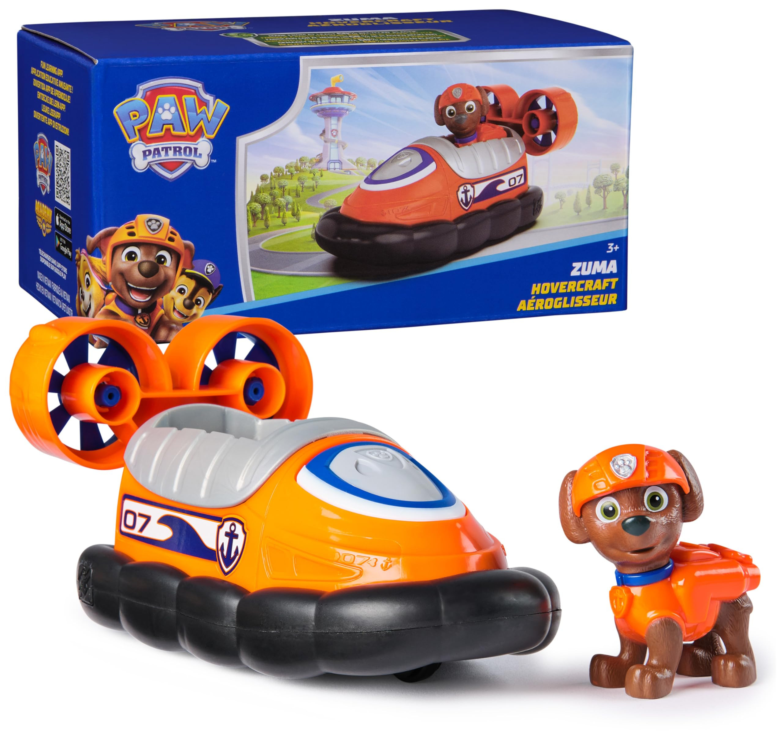 PAW Patrol, Zuma’s Hovercraft, Toy Vehicle with Collectible Action Figure, Sustainably Minded Kids Toys for Boys & Girls Ages 3 and Up | Amazon (US)