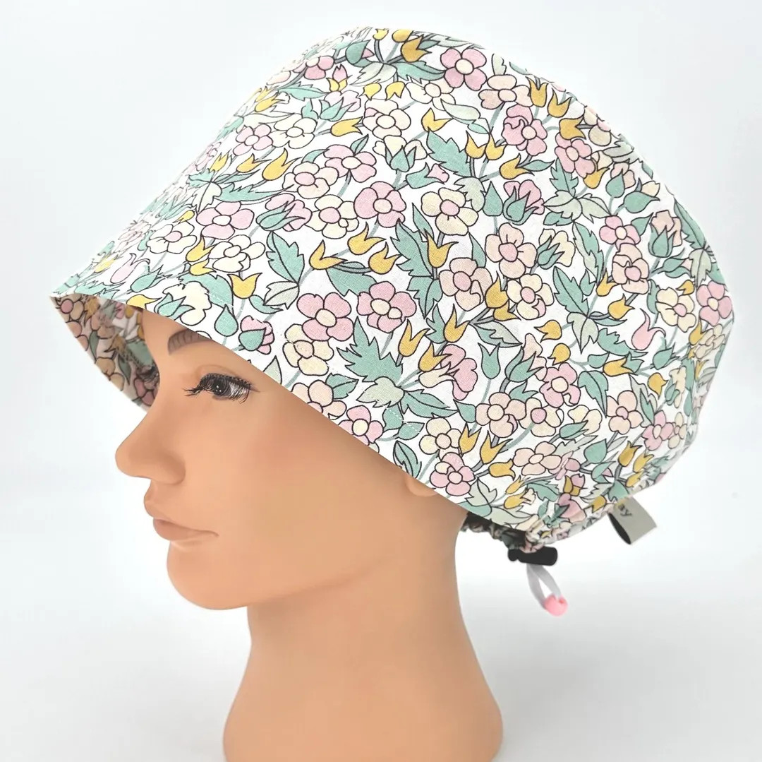 Cute Floral Scrub Cap Women's Euro Medical Surgical Hat With Flowers for Nurse Scrub CRNA Surgeon... | Etsy (US)