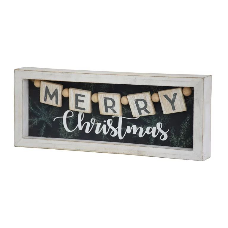 Parisloft Merry Christmas Farmhouse Wood Tabletop Decor | Walmart (US)