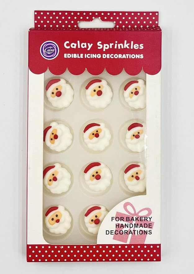 Sentovac 12pcs Edible Christmas Cake Decorations and Cupcake Topper Decorations | Santa | Mixing ... | Amazon (US)