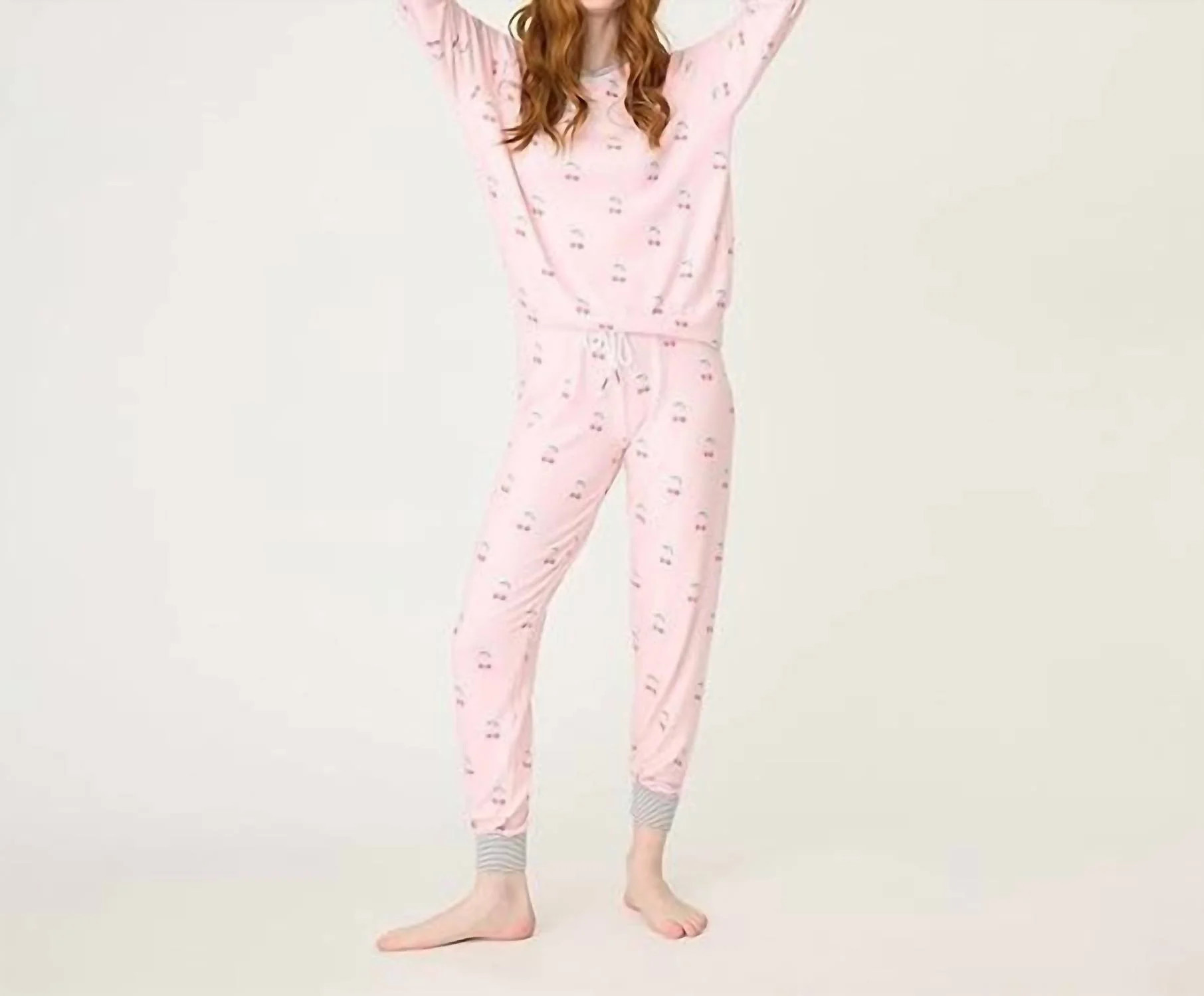 Life Is Sweet As Cherries Pajama Set In Ballet Pink | Shop Simon