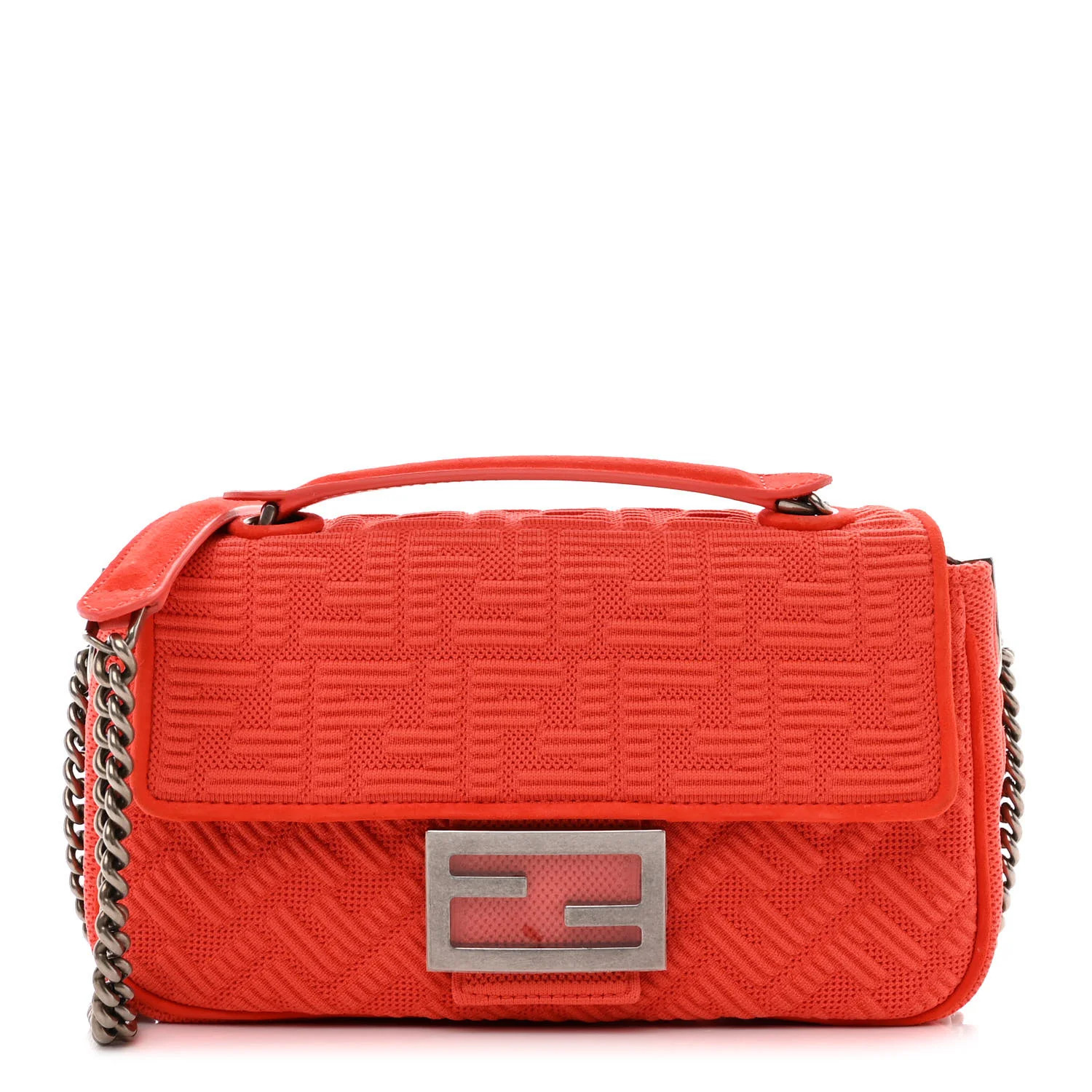 Fendi Technical Fabric FF Midi Chain Baguette Tulipano | FASHIONPHILE (US)