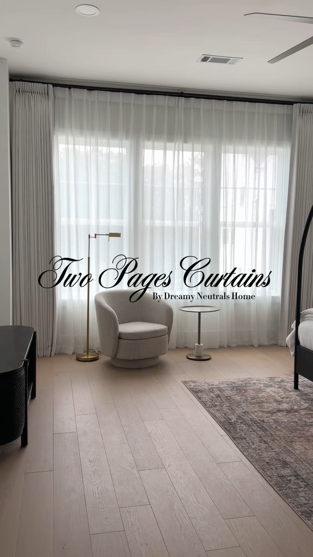 What I ordered to achieve this look: 
Liz Linen Blackout Panels: 
Color: Beige White 1908-1
Hanging Header Style (Hooks included): French Pleat
Single Panel Width (inch): 80
Single Panel Length (inch): 117
Lining Type: Blackout, Shading Rate 100%, 150 gsm microfiber 2-pass coated grayish white
Matching Tieback: No Need
Body Memory Shaped for French Pleat: Yes need memory training

Flynn Airy Lightweight Sheer Panels:

Color: White D87-2
Hanging Header Style: French Pleat
Width: 80"
Length: 117"
Matching Tieback: No Need

#LTKHome