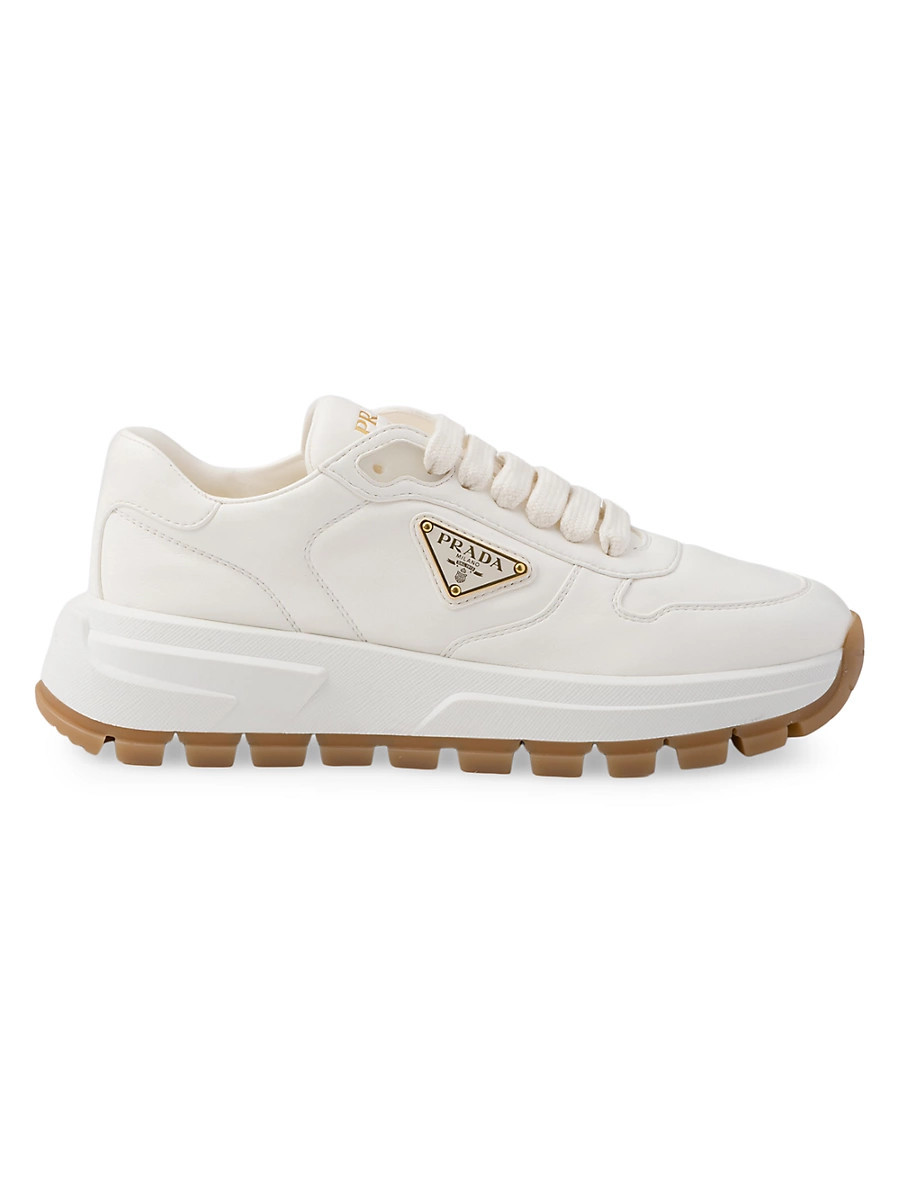 Women's Leather Sneakers - Beige Khaki - Size 4.5 | Saks Fifth Avenue